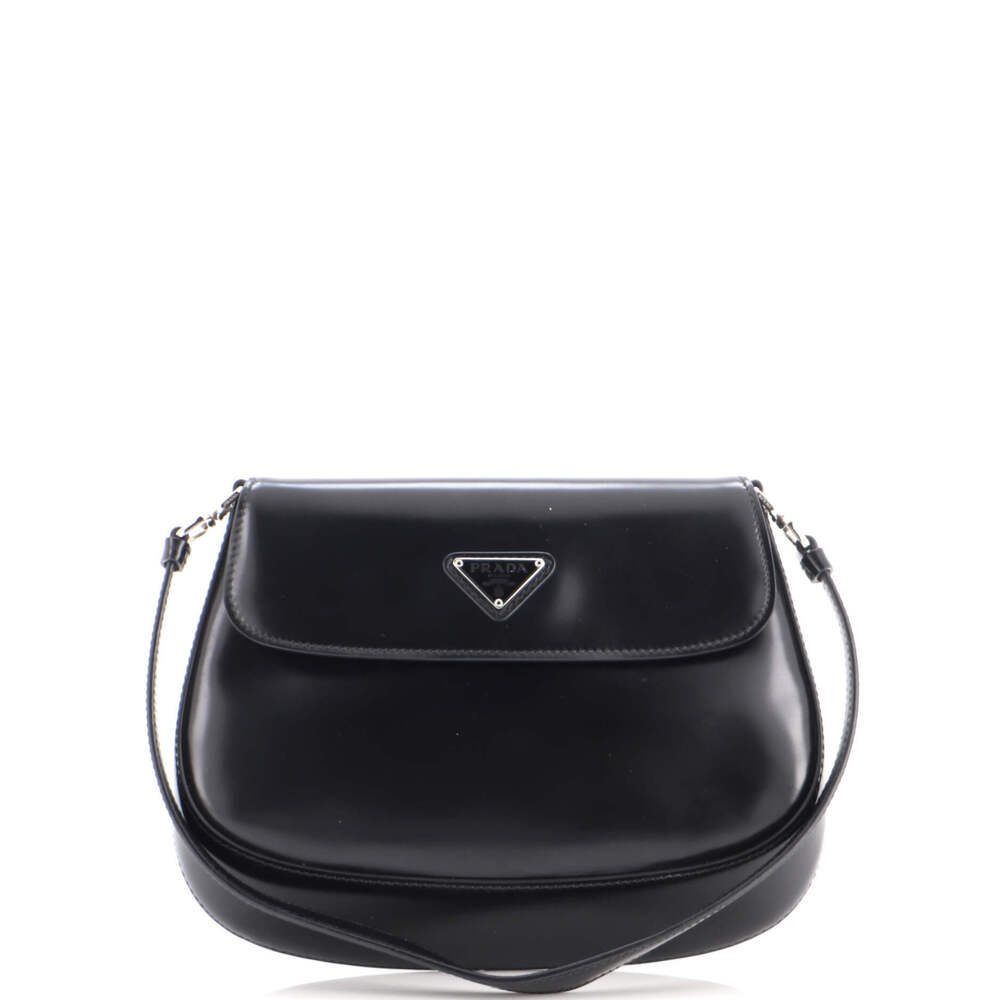 Prada Small Cleo Flap Shoulder Bag Spazzolato Leather